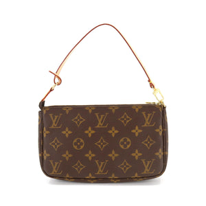 Louis Vuitton Monogram Pochette Accessoires Brown Gold Metal Fittings