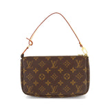 Louis Vuitton Monogram Pochette Accessoires Brown Gold Metal Fittings