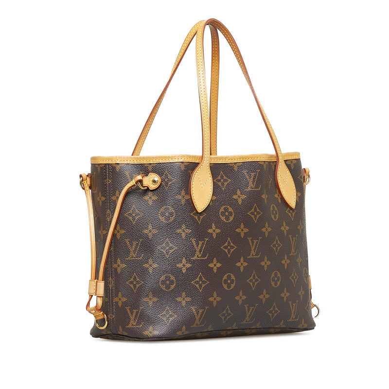 Louis Vuitton Monogram Neverfull PM Handbag Tote Bag Brown