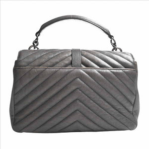 Saint Laurent- Leather College 2way Chain Shoulder Bag Gray
