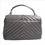 Saint Laurent- Leather College 2way Chain Shoulder Bag Gray