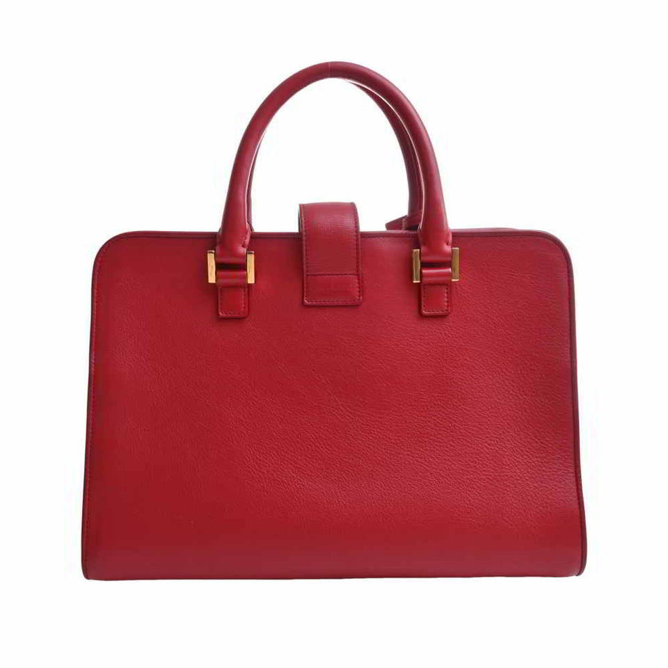 Saint Laurent- Leather Baby Cabas 2way Handbag Red