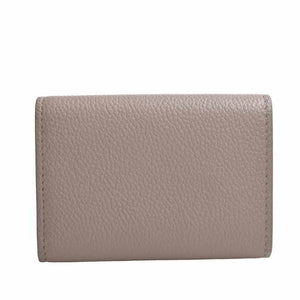 Saint Laurent- Leather  Tiny Wallet Tri-fold Compact Wallet Beige