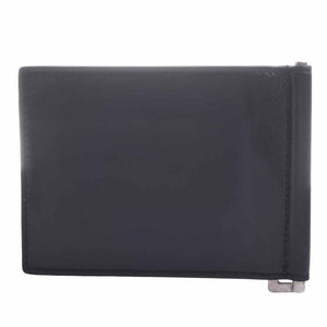 Saint Laurent- Leather Money Clip Bifold Wallet Billfold Black