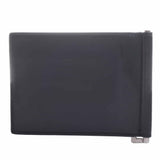 Saint Laurent- Leather Money Clip Bifold Wallet Billfold Black