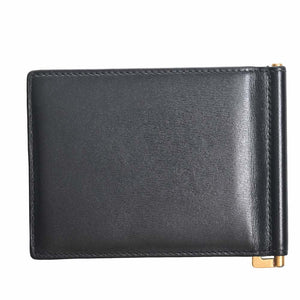 Saint Laurent- Leather Money Clip Bill Clip Wallet Billfold Black