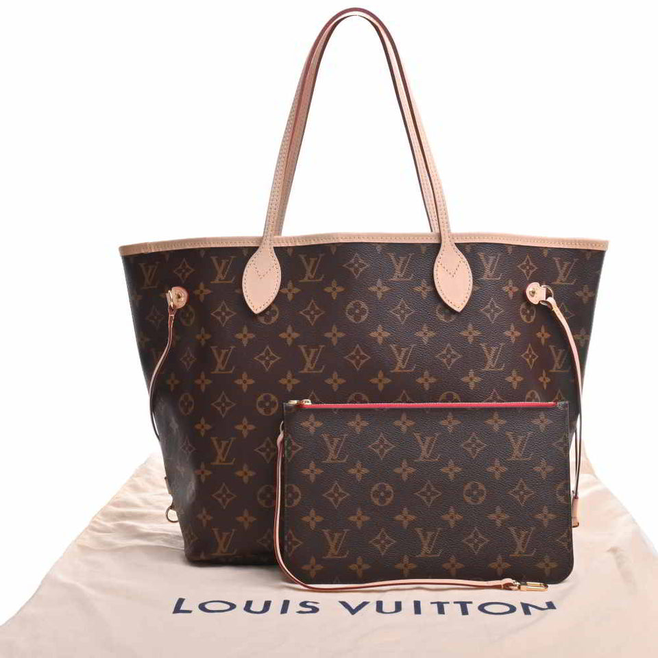 Louis Vuitton Monogram Neverfull MM Tote Bag Brown