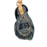 Louis Vuitton Mini Pleaty Monogram Denim Shoulder Bag Blue