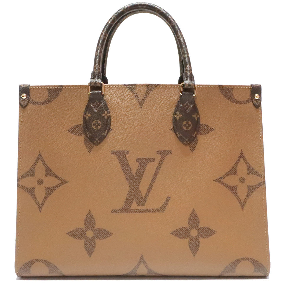 Louis Vuitton Tote Bag Handbag On The Go MM Monogram Giant Brown