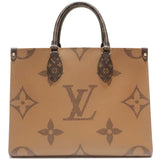 Louis Vuitton Tote Bag Handbag On The Go MM Monogram Giant Brown