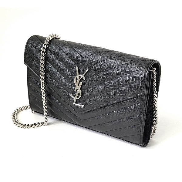 Saint Laurent- Chain Wallet Black Silver