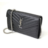 Saint Laurent- Chain Wallet Black Silver