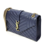 Saint Laurent- Envelope Medium Chain Shoulder Bag Marine Rouge Navy Gold