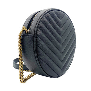 Saint Laurent- Vinyl Chain Leather Black Gold Hardware