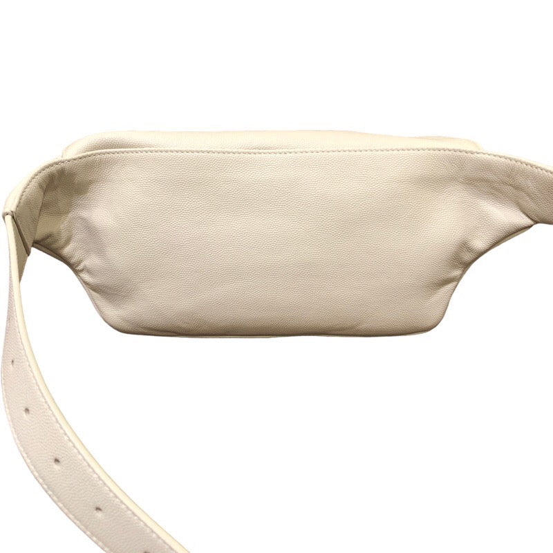 Saint Laurent- Belt Bag Monogram Ivory Gd Hardware Grain Leather Unisex Body Bag