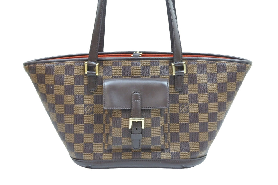 Louis Vuitton Shoulder Bag Tote Bag Manosque PM Damier Ebene Brown