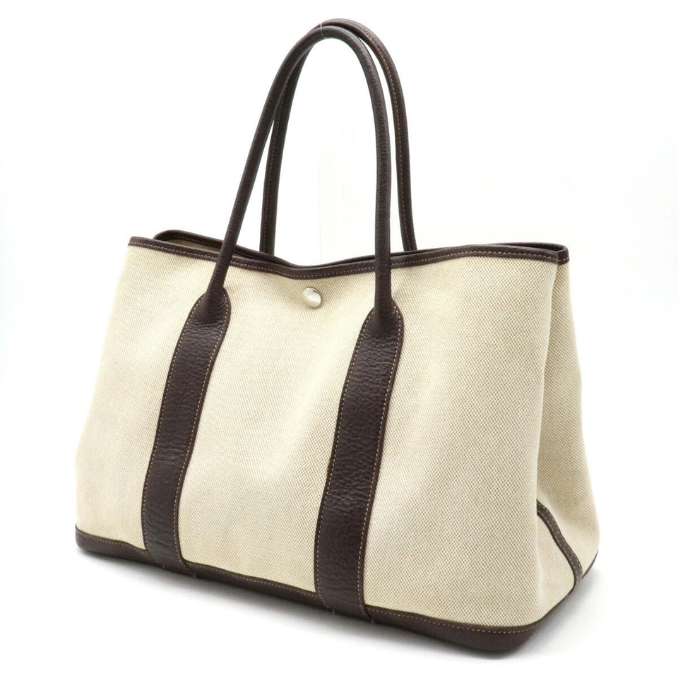 Hermes Garden Party PM Tote Bag Canvas Buffle Leather