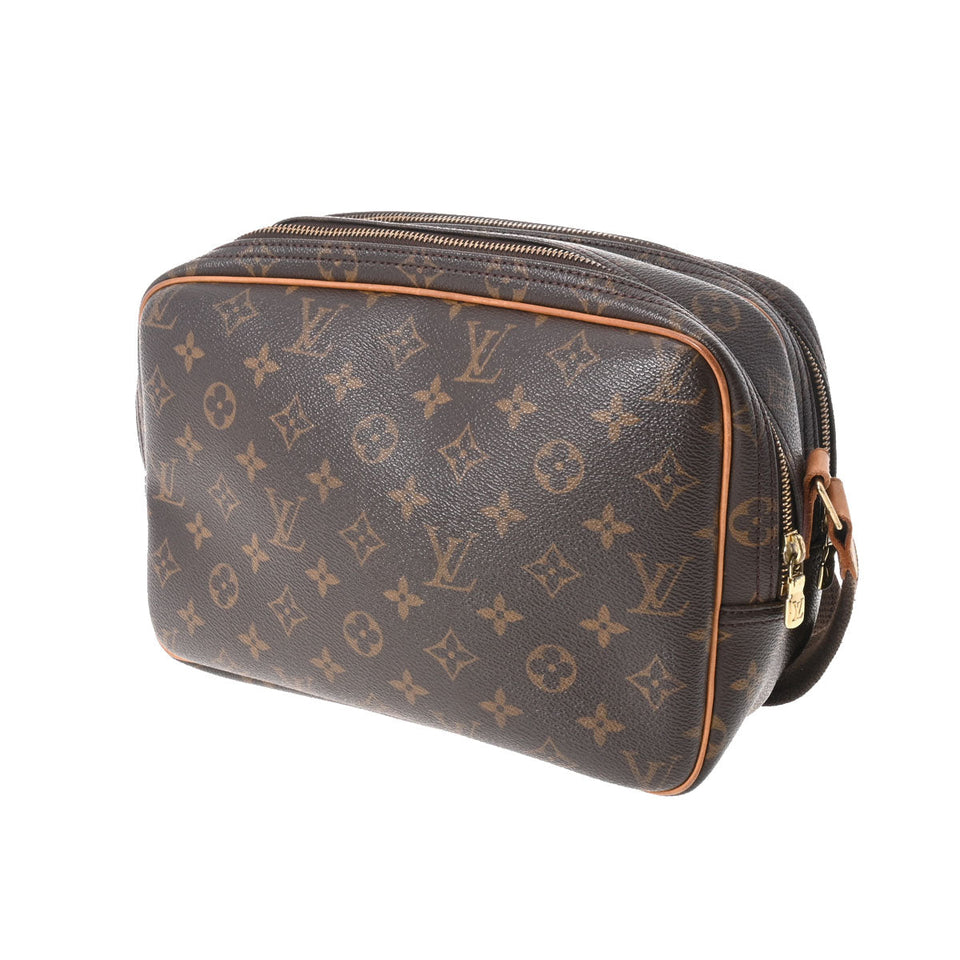 Louis Vuitton Monogram Reporter PM Brown Canvas Shoulder Bag