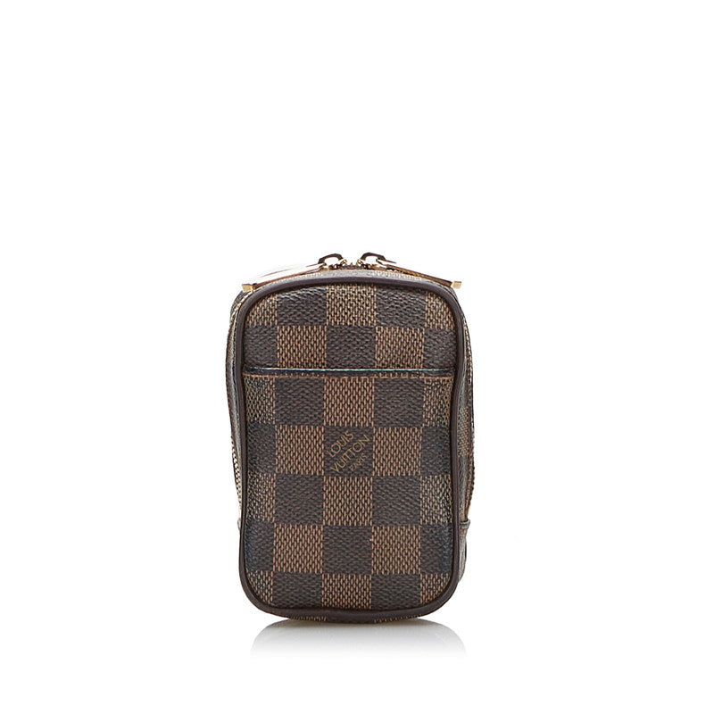 Louis Vuitton Damier Ebene Etui Okapi PM Diagonal Shoulder Bag Brown Leather