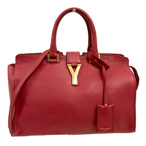 Saint Laurent- Petit Cabas Shoulder Bag Wine Red Gold Metal Fittings