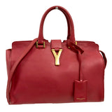 Saint Laurent- Petit Cabas Shoulder Bag Wine Red Gold Metal Fittings