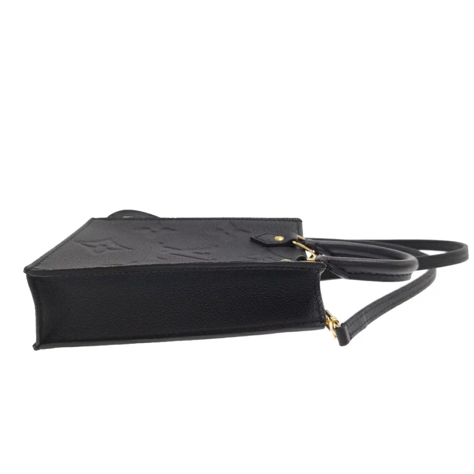 Louis Vuitton Monogram Implant Petite Sac Plat Shoulder Bag Black