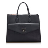Louis Vuitton Lock Me Tote MM Handbag Shoulder Bag 2WAY Noir Black Leather