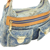 Louis Vuitton Monogram Denim Baggy PM Shoulder Bag Blue