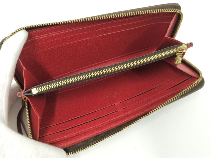 Louis Vuitton Portefeuille Clemence Round Zipper Long Wallet Damier Cerise