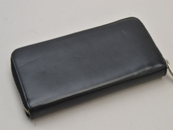 Saint Laurent- Round Zipper Long Wallet Heart Studded Black