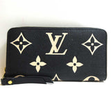 Louis Vuitton Wallet Bicolor Monogram Amplant Zippy Wallet Round Zipper Black