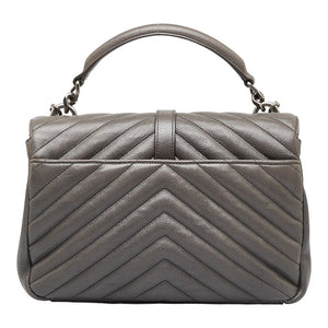 Saint Laurent- Chain Shoulder Bag Handbag Gray Leather