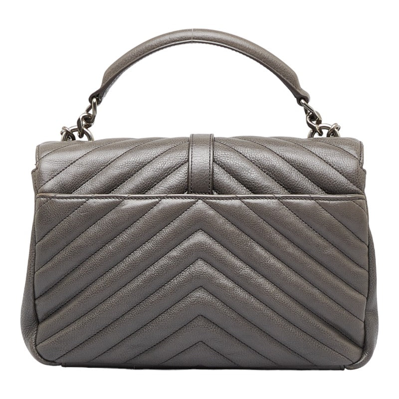 Saint Laurent- Chain Shoulder Bag Handbag Gray Leather