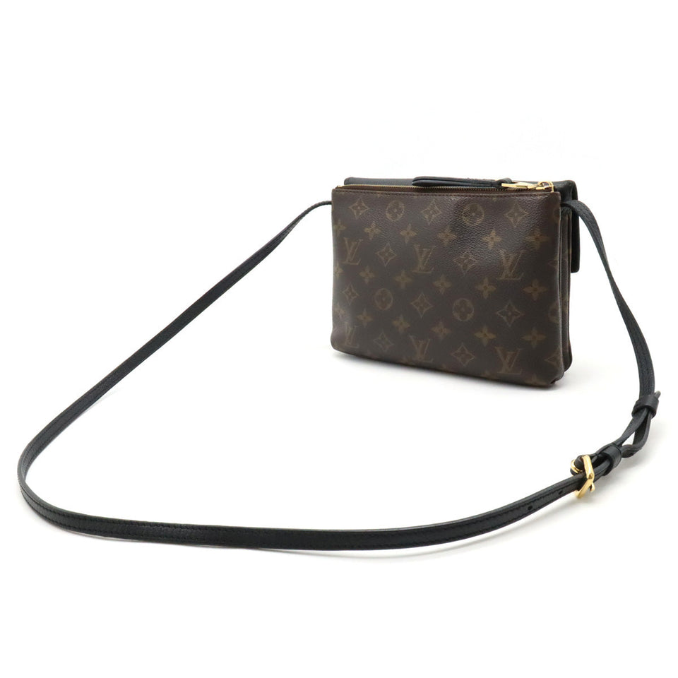 Louis Vuitton Monogram Twice Shoulder Bag Pochette Diagonal Noir Black