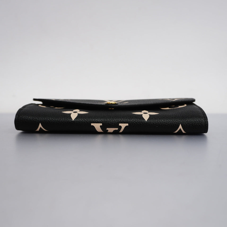 Louis Vuitton Bifold Long Wallet Monogram Implant Portefeuille Sarah Black