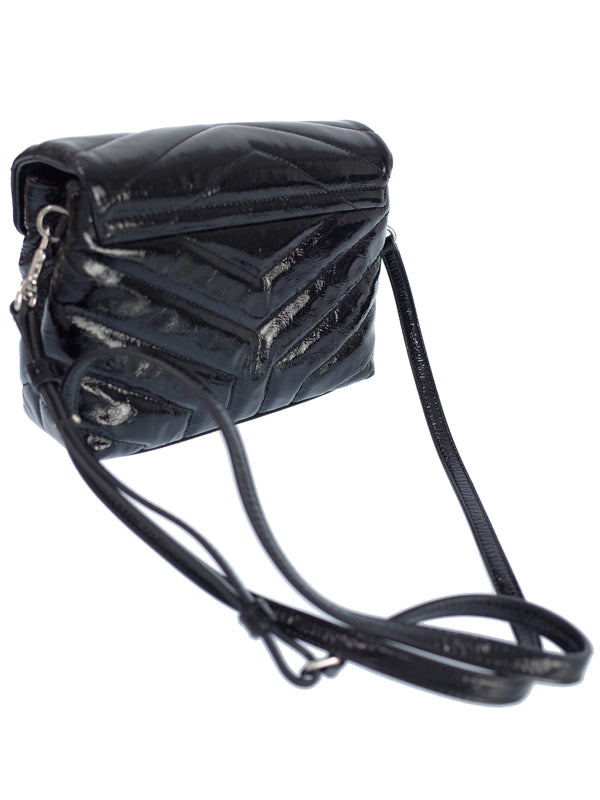 Saint Laurent- Paris Monogram Strap Bag Shoulder Bag Black