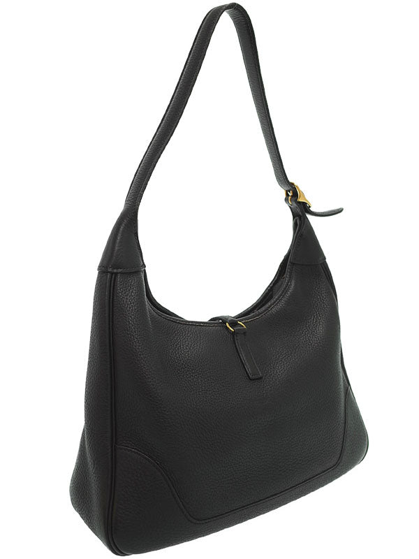 Hermes Trim G Engraved Shoulder Bag Black