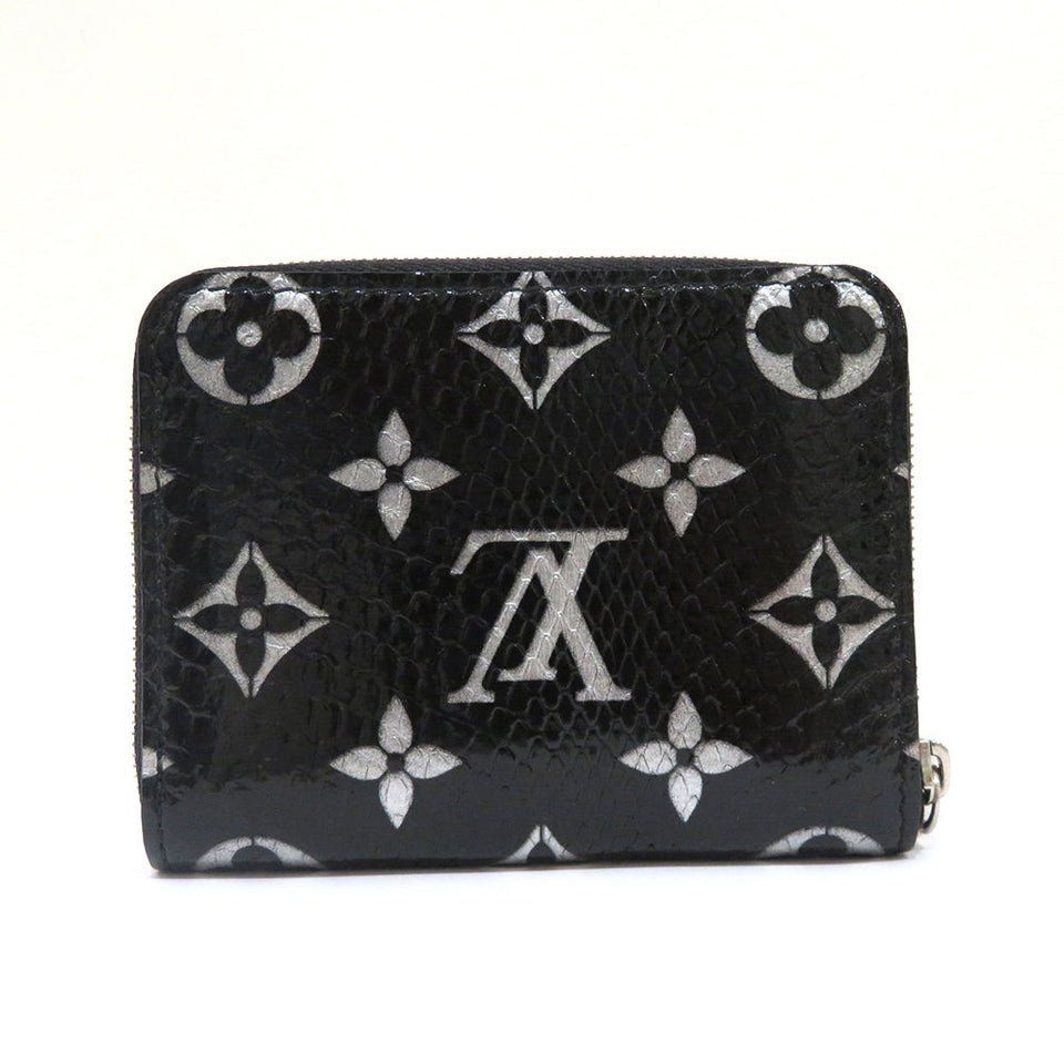 Louis Vuitton Wallet Zippy Coin Purse Exotic Leather Python Black