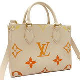 Louis Vuitton 2WAY Bag On The Go PM Tote Shoulder Bag Ivory x Orange