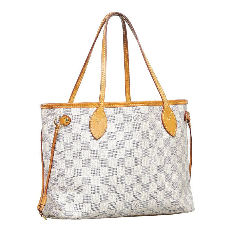 Louis Vuitton Damier Azur Neverfull PM Tote Bag White