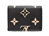 Louis Vuitton Portefeuille Victorine M80968 Folding wallet Monogram Implant leather Black x Beige