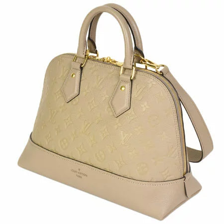 Louis Vuitton Neo Alma PM Shoulder Emplant Leather Handbag Creme