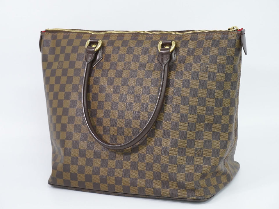 Louis Vuitton Saleya GM Damier Ebene Tote Bag Handbag Brown
