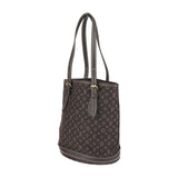 Louis Vuitton Bucket PM Tote Bag Monogram Minilan Leather Dark