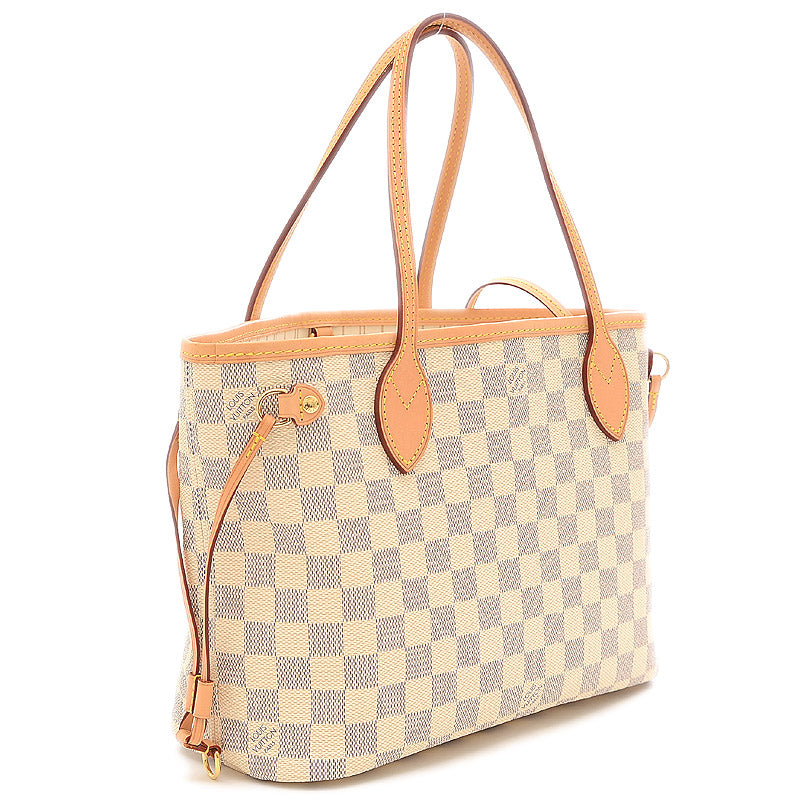 Louis Vuitton Damier Azur Neverfull PM Tote Bag With Pouch