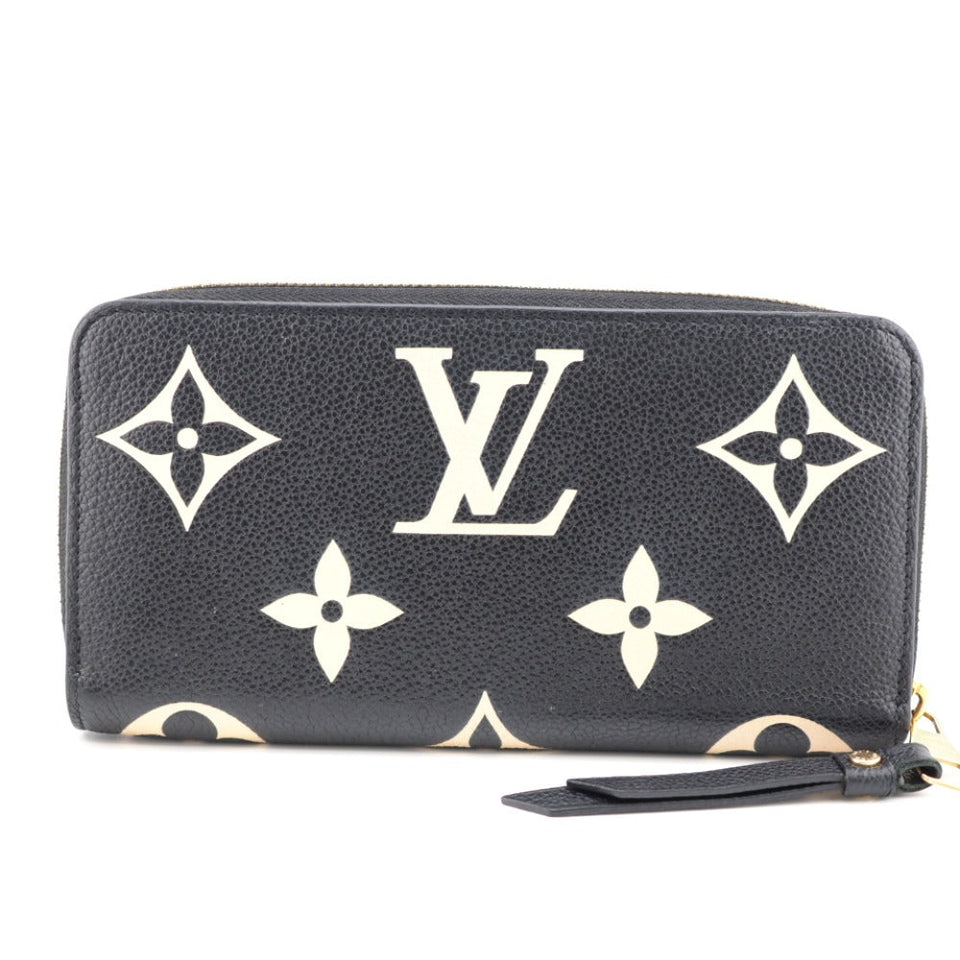 Louis Vuitton Zippy Wallet Monogram Emplant Long Wallet Noir