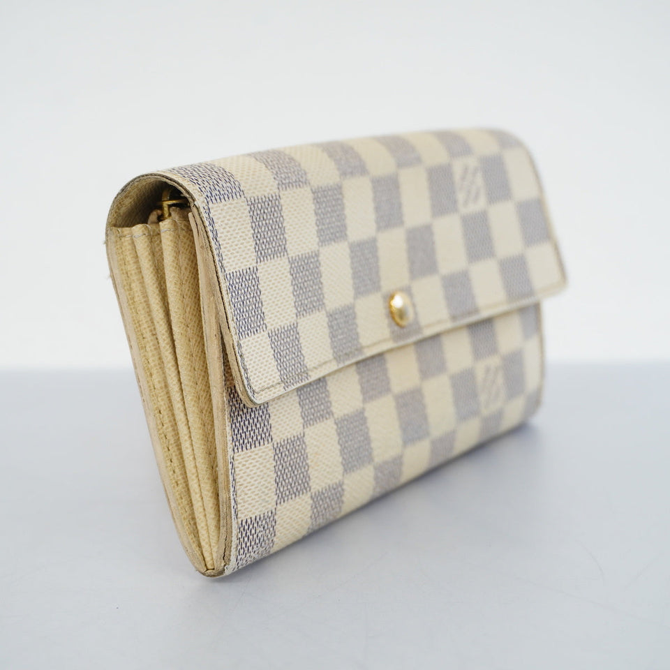 Louis Vuitton Bifold Long Wallet Damier Azur Portefeuille Sarah Wallet