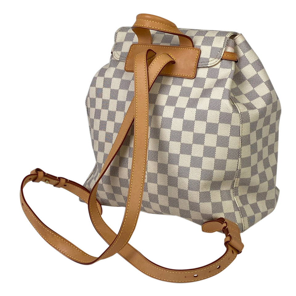 Louis Vuitton Sperone Backpack Daypack Rucksack Damier Azur White