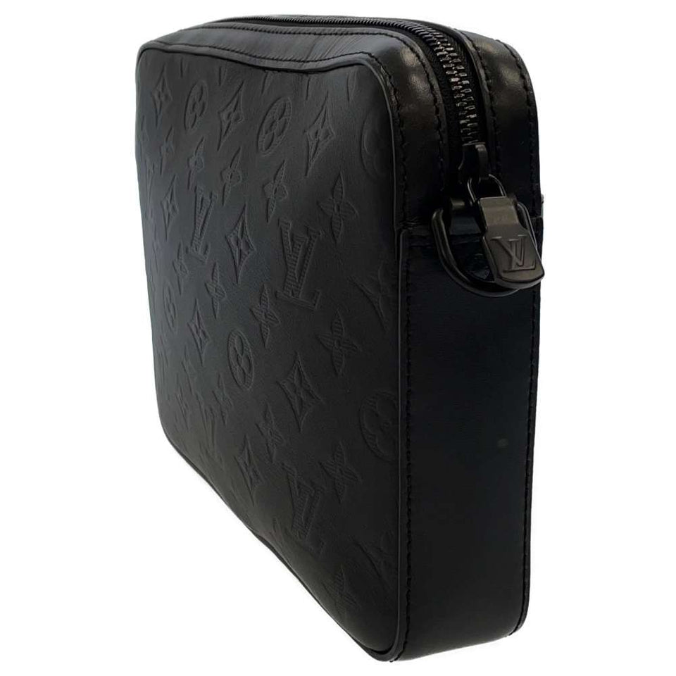 Louis Vuitton Shoulder Bag Monogram Shadow Duo Messenger Black