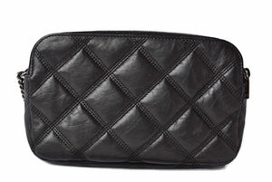Saint Laurent- Becky Double Zip Pouch Mini Bag Clutch Bag Leather Black Saint Laurent